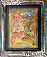 Antonio Rodriguez Hernandez- RHA  #4651. 'Free as a bird," 2010. Acrylic on canvas. 17.25 x 14.5 inches. 