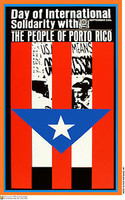 Artist unknown,  OSPAAAL,          "Day of International Solidarity with the People of Porto Rico", 1967.  Offset poster.       20.5” x 12.5”