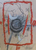 Olazábal (Santiago Rodríguez Olazábal) #3787 (SL) Maferefun Oggun," 1991. Mixed media water color on paper. 27 x 19.5 inches,                                