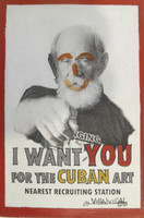 Villalvilla (Camilo Diaz de Villalvilla) #4490BX. I want you for the Cuban art, N.D. Mixed media on canvas. 6 x 4 inches.