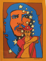 Raúl Martínez #7097. Untitled, 1986. Screen print edition 6 of 80. 27" x 19.5 inches.