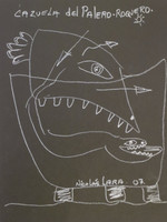 Nicolas Lara,  "Cazuela del Palero-Roquero," 2007. Chalk on paper.                                                12” x 9”                                                                                 #4257A.