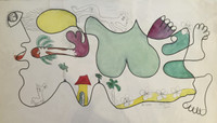 Fuster (José Rodríguez Fuster) #299. "Paisaje," 1990. watercolor on paper.  12.5 x 22.5 inches. 