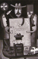 Fuster (José Rodríguez Fuster) #4904. "Domino," 2008. Oil on canvas. 39 x 27 inches.  SOLD.