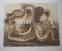 Mendive (Manuel Mendive) #5961A. Untitled, 2009. Serigraph Print Edition 58/100. 19.5 x 23.5 Inches.  