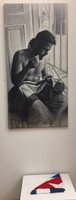 Adrian Rumbaut. El sastre, los oficios y los desequilibrios de la factoría. ND, Oil on canvas and folded Cuban flag.  #2319