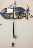 Osvaldo Castilla,  Untitled (Fish mobile) 2015. Mixed media: hanging mobile with found objects.    15” x 14”      #6604   SOLD!
