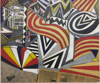 Bernardo Navarro Tomas, "Coney Island," 2020. Mixed media on canvas. 60" x 72"