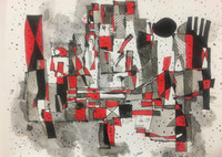Nestor Vega, Untitled, 2019. Mixed media on paper 12" x 15.5"
