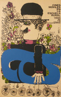 ICAIC (Eduardo Muñoz Bachs), "Cines móviles en la escuela rural," 1971. Silkscreen poster, 30" × 20"