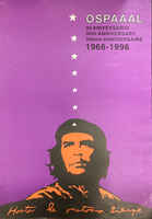 OSPAAAL (Eladio Rivadulla Pérez), "OSPAAAL 30 aniversario / 30th anniversary / 30ème anniversaire 1966-1996: Hasta la victoria siempre," 1996. Offset poster, 28.75" × 20".