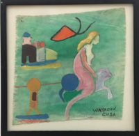 Wayacón (Julián Espinosa), Untitled, 1993. Mixed media on cloth. 18” x 18” (framed) #5258B