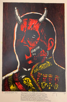 Zarza (Rafael Zarza Gonzalez) "Tauroretrato N.6." 1974. Lithograph, 25.5" X 17"    #595