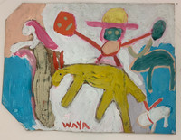 Wayacon #2523-39   Untitled, N.D. Tempera On Paper Lunch Bag 13” x 8”