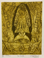 Càceres (Rafael Angel Càceres Valladares) #3961  "Mi Santa, 2006, Etching Print Artist Proof  13.25  x 10 inches