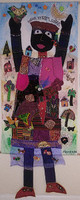 Alejandrina Cué #5880     “Mujer Que Sueña,” 2020,  Textile Tapestry, Collage & Acrylic    68.5” X 27.5”