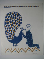 Mendive (Manuel Mendive) #5776.    Untitled, 2004. Serigraph print     14.5" x 12" 