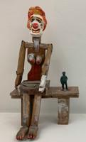 Juan Karlos Echeverria Franco #5916 "Tiempo De Paz, N.D.  Wood Sculpture 15H X 8.5W X 6.5"  