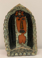 Fuster (Jose Fuster) #5837. Lola, N.D. Glazed Ceramic Sculpture 8" T X 2.5" D  X 5"W