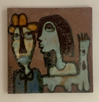 Fuster (José Rodríguez Fuster) #5907    Untitled, 2007. Glazed Painted Ceramic Tile    6" X 6"