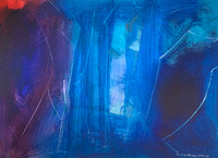 Julia Valdés #5912.    "Abstracto III," 2003. Acrylic On Paper   21.5 X 29.5"