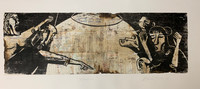 Guillermo Estrada Viera #3776F. Untitled,  2005. Xylography  Print On Government Ration Cards 6/15. 14"X 33.75"