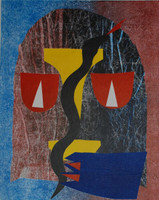 037. Nestor Vega #1961 "Culebra," 1999. Monotype print 18” X 13.5”