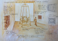 091. Adrian Rumbaut #1555  "Desde Adentro," 1998. Watercolor on cardstock 11.25” x 15.5” 