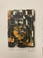 092. Adrian Rumbaut #4123 (SL) "Mosaicos alternativos," 1998. Collage on paper 15" x 11"