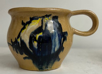 Hand Made In Cuba Glazed Ceramic Mug, 3.5" tall x 4' diameter