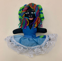 "Muñeca Celia" By Artist At The Lifeline Fund Down Syndrome Project In Las Terrazas Community Located In Pinar Del Rio Province, Cuba.  7"Tall x 6" Wide x 1" Thick