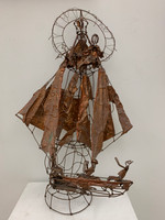 Fidel Reina,                   "La Vírgen de la caridad del cobre," N.D. Copper wire sculpture.        27“ x 16“  x 13”   #6864