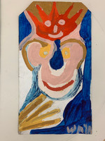 Wayacón (Julián Espinosa), Untitled, N.D. Tempera on brown paper bag. 8.5” x 11” #2605-6