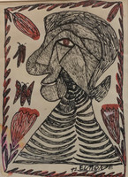 El Monje (Juan Andrés Rodríguez),Untitled, 1992. Ink on paper.                                                      15” x 12” (Framed)                                                                         #5895