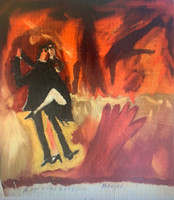 Boffil (Noel Guzman Boffil),  "A mi amigo Ezekiel," N.D. Acrylic on canvas.          14” x 12.5”                                                                                       #6312
