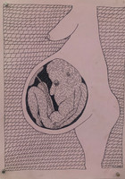 Felix,  Untitled, 1998. Ink on paper.       14” x 10”      #6623