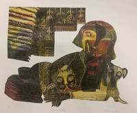Sandra Dooley, "Autodidacto," 2022.  Artist proof, linoleum print, 15.75" x 17.25" #6014 