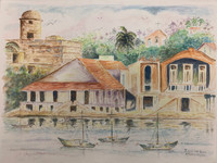 José de la Paz Texier,  "Castillo y Barrio," 2021.  Color pencil on paper,  9' x 12" #5343