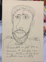 Fuster (José Rodríguez Fuster),  "El comandante el jefe," 1998. ink on cardboard.        8.75” x 6”            #6351A