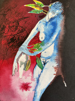 Stefania, "Secciones de la pied,"  1998. Ink and watercolor on paper.     7.5” x 5.5"              #5836
