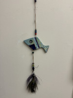 Mirta Garcia Buch (ceramic) & Osvaldo Castilla (beading), Untitled, N.D. Ceramic fish mobile. 40" L x 8" W #5194