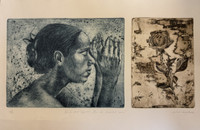 N. de Leon, "En los primeros años," from the series: "Apnea," 2008. Drypoint etching, edition 1/6.  15" x 22"  #6370