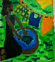 Dayla Acosta,                                                                       Untitled, N.D. Acrylic on canvas.               7” x 6.5”                 #5882A