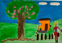 Ailin Diaz Mendez,                  Untitled, N.D. Acrylic on canvas.                                                   8.5” x 12”                                                                                      #5882E