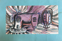 Castillo (Osvaldo Castillo Vasquez) #5096A  "Yo era,"  2002. Watercolor On paper 6" X 11"