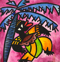 ILeana Sanchez Hing,   From the series: "los musicos," 2006. Acrylic on canvas. 17.5” x 17.75”                            #4152