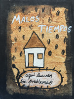 Yeni Sanchez, "Malos tiempos," 2008. Oil on canvas. 12.5" x 9.5"  #4401