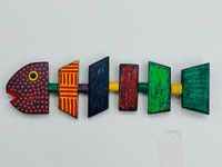 Jose Fuster, Fish, 2025. Acrylic on wood,  4” x 16.5” x .75” #5270F