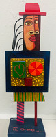 Jose Fuster, Untited, 2025. Acrylic on wood sculpture,  23” x 8” x 5”.  #5270H