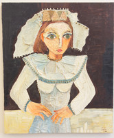 Sandra Dooley,  "Bellas," 2014. Mixed media on canvas. 20" x 15.75"                                        #4233